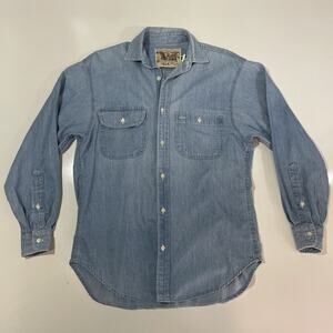 VTG 70’s Jesse Jeans Women’s Denim Western Shirt Blue Pockets RARE Horse Tag 8
